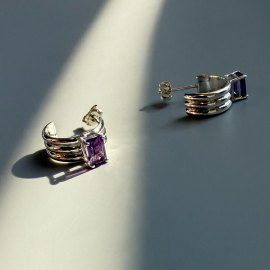 amethyst ピアス